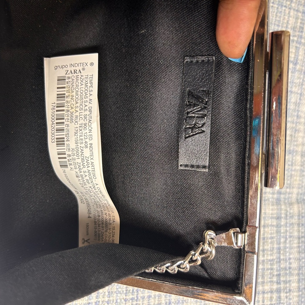 Zara Multicolor Rhinestone Clutch with Chain - Picture 5 of 5